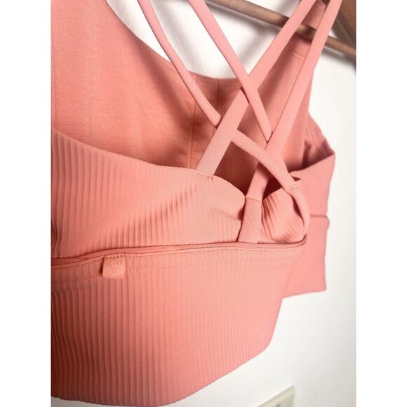 Lululemon Energy Longline Bra Ribbed Luxtreme Size 6 Sunny Coral - Picture 6 of 7
